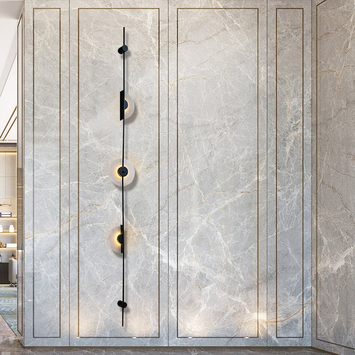 Slender Wandleuchte aus Alabaster im zeitgenössischen minimalistischen Stil