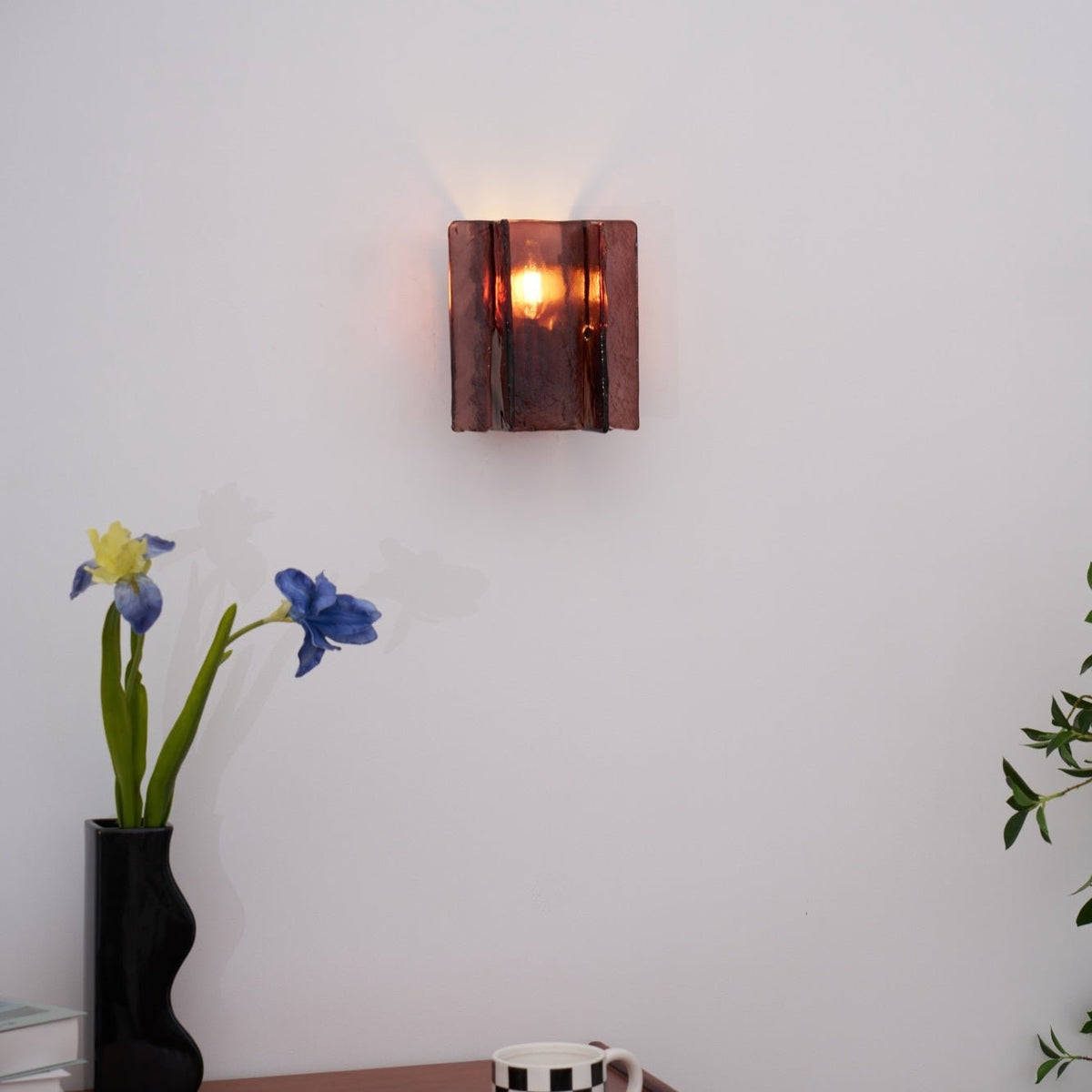 Celuaine Wandleuchte Messing Glas Transparent