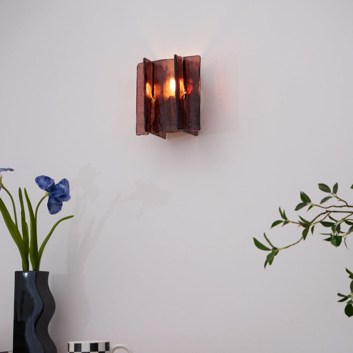 Celuaine Wandleuchte Messing Glas Transparent