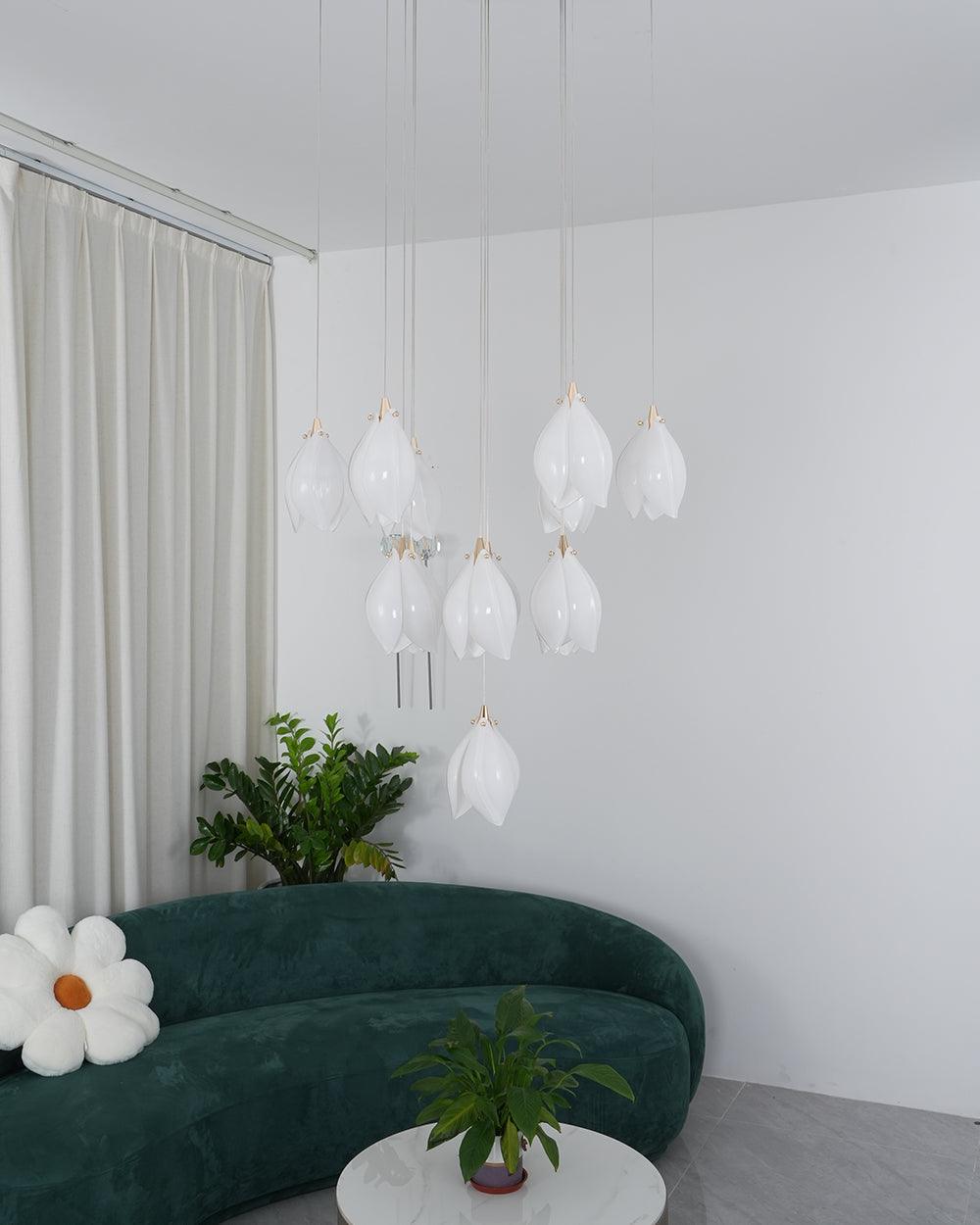 Fioenaya Pendelleuchte Weiß Floral Keramik