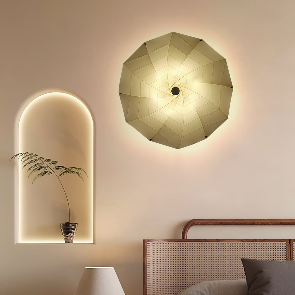 Liniise Spiral-Stoff-Pendelleuchte