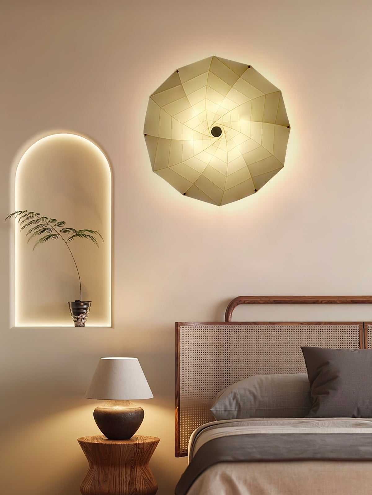 Liniise Spiral-Stoff-Pendelleuchte
