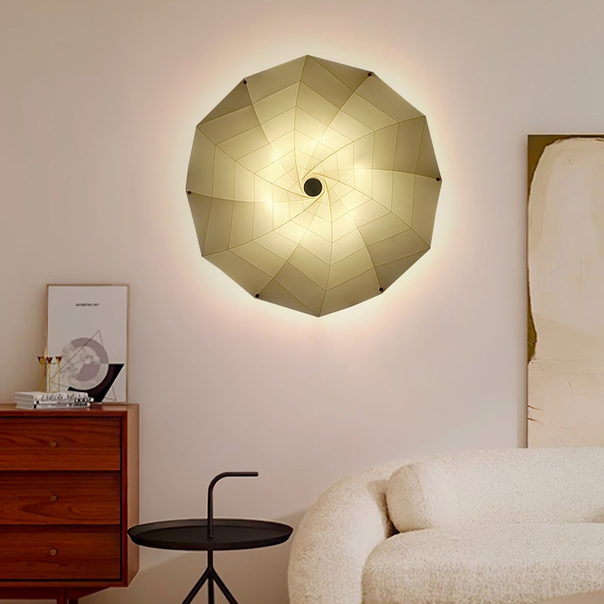 Liniise Spiral-Stoff-Pendelleuchte