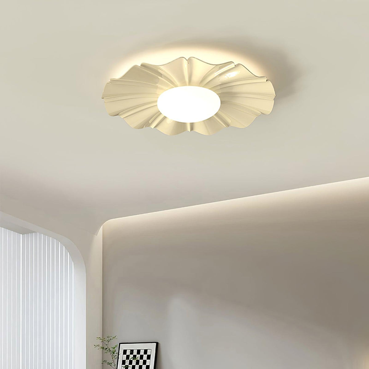 Oriiraya Deckenleuchte Gold LED geschwungen für Schlafzimmer