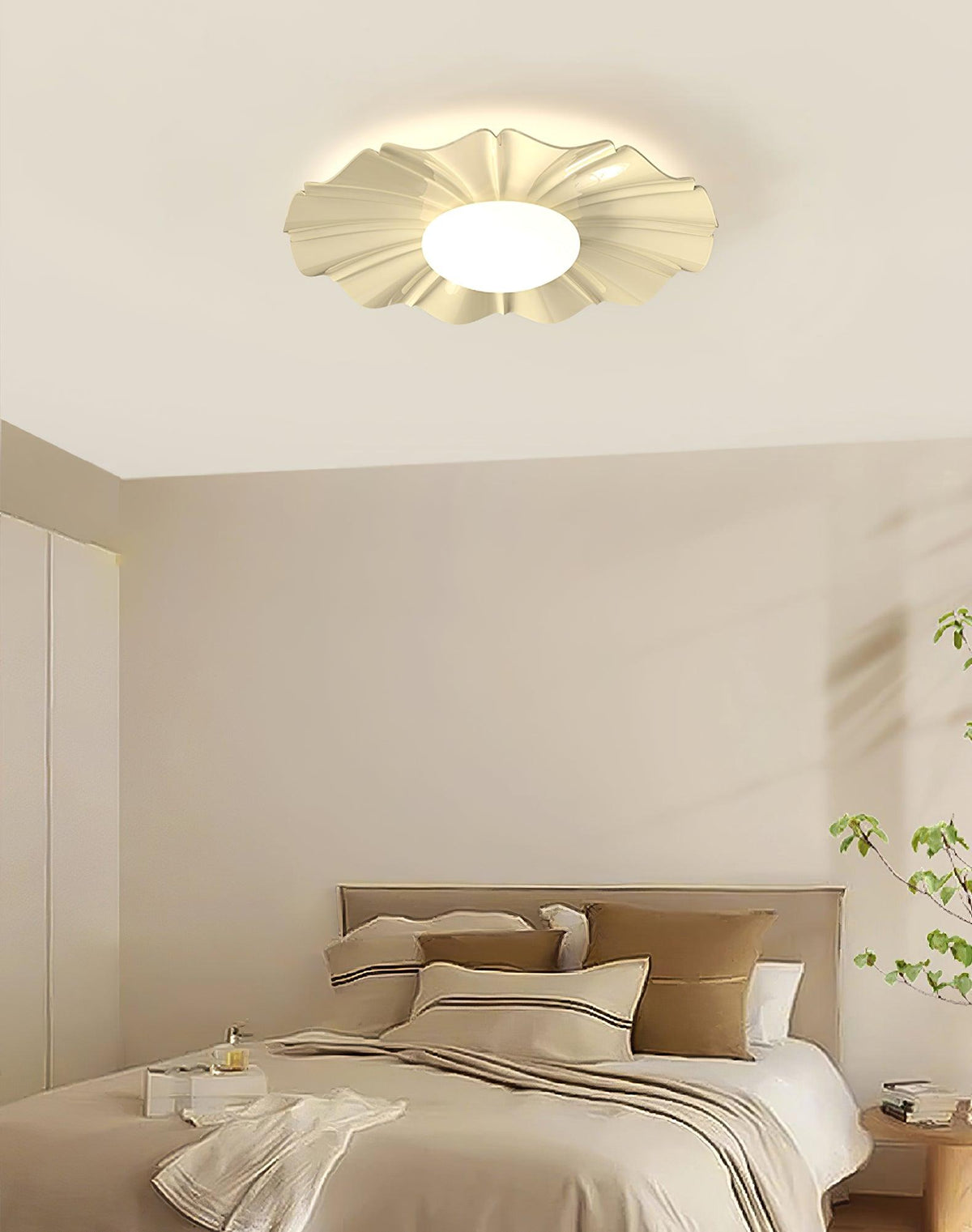 Oriiraya Deckenleuchte Gold LED geschwungen für Schlafzimmer