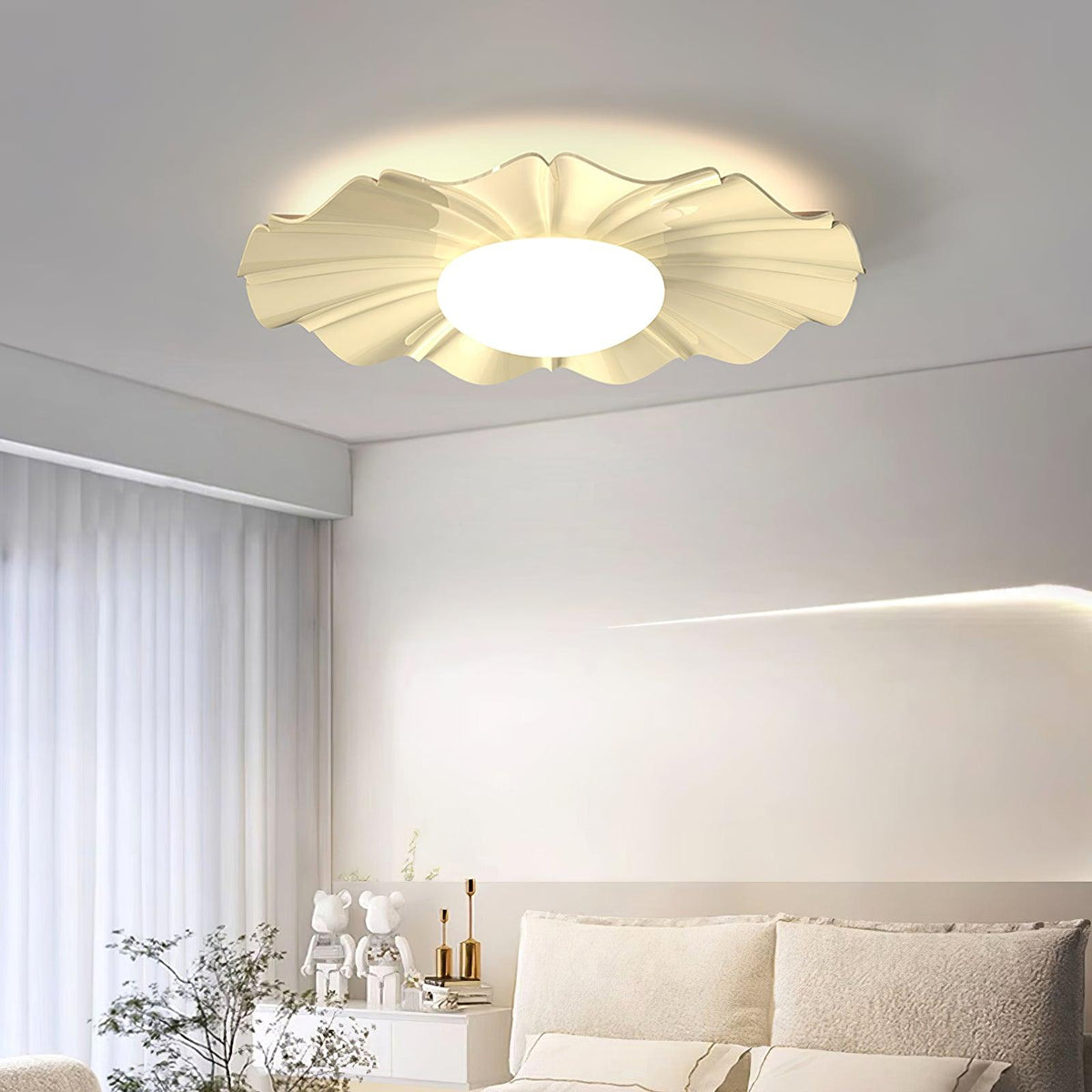 Oriiraya Deckenleuchte Gold LED geschwungen für Schlafzimmer