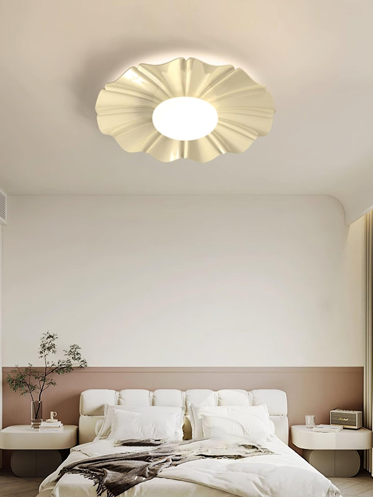 Oriiraya Deckenleuchte Gold LED geschwungen für Schlafzimmer