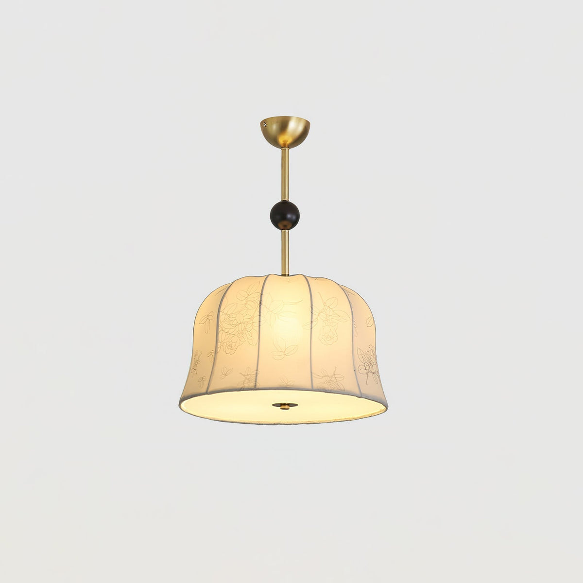 Avnoren Pendelleuchte Blossom Curve aus Stoff und Holz