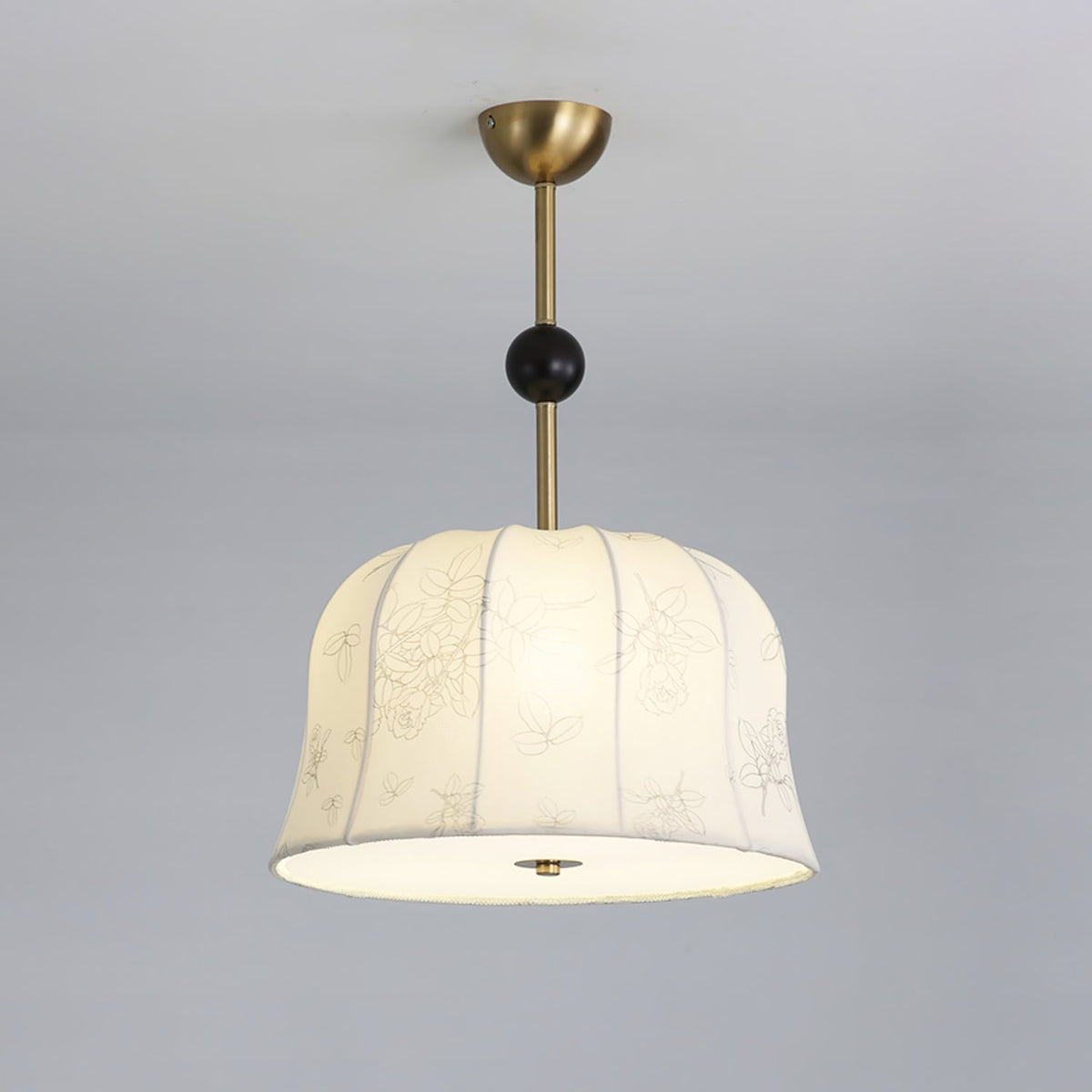 Avnoren Pendelleuchte Blossom Curve aus Stoff und Holz