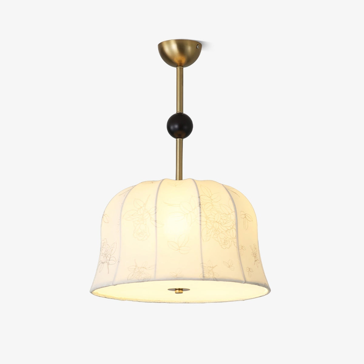 Avnoren Pendelleuchte Blossom Curve aus Stoff und Holz