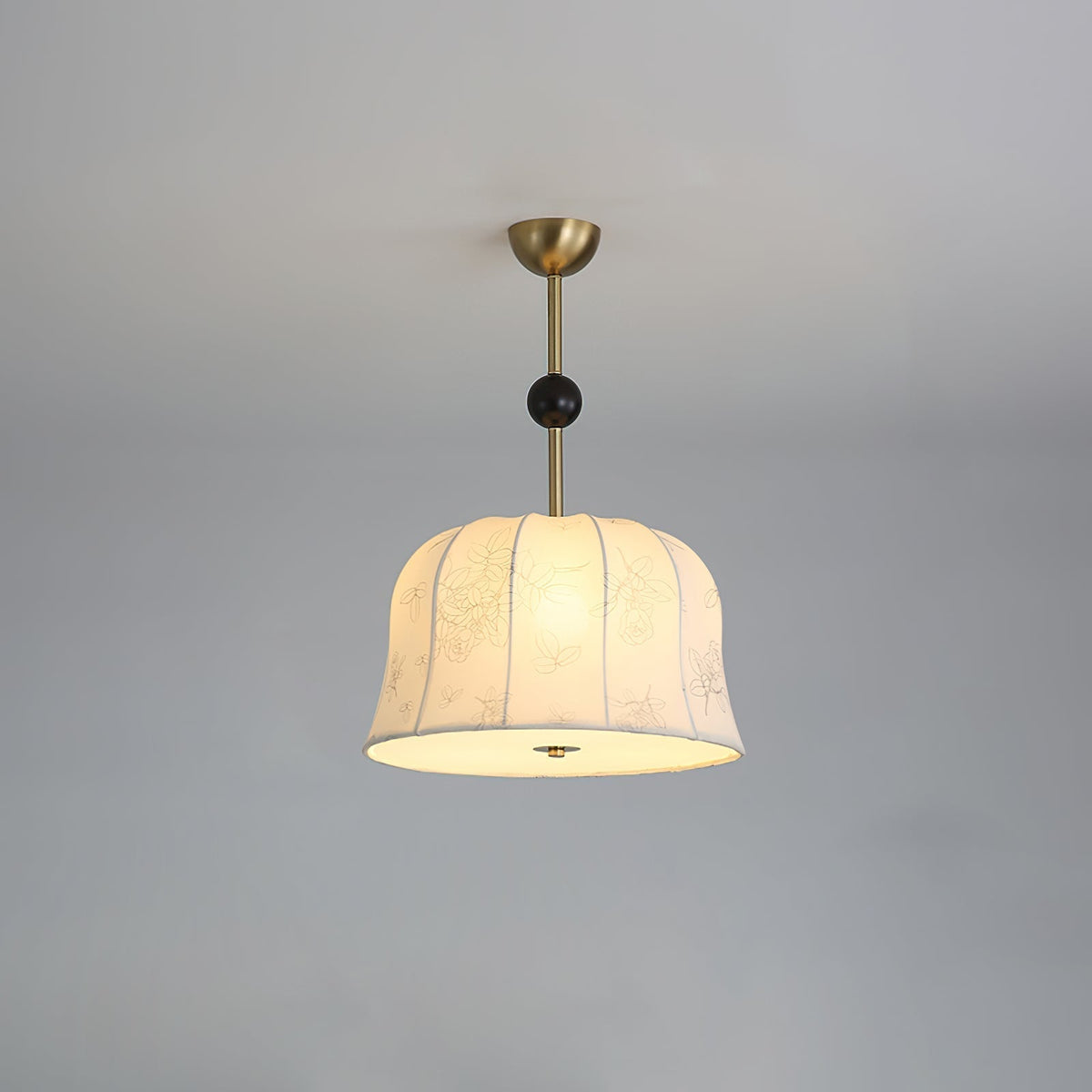 Avnoren Pendelleuchte Blossom Curve aus Stoff und Holz