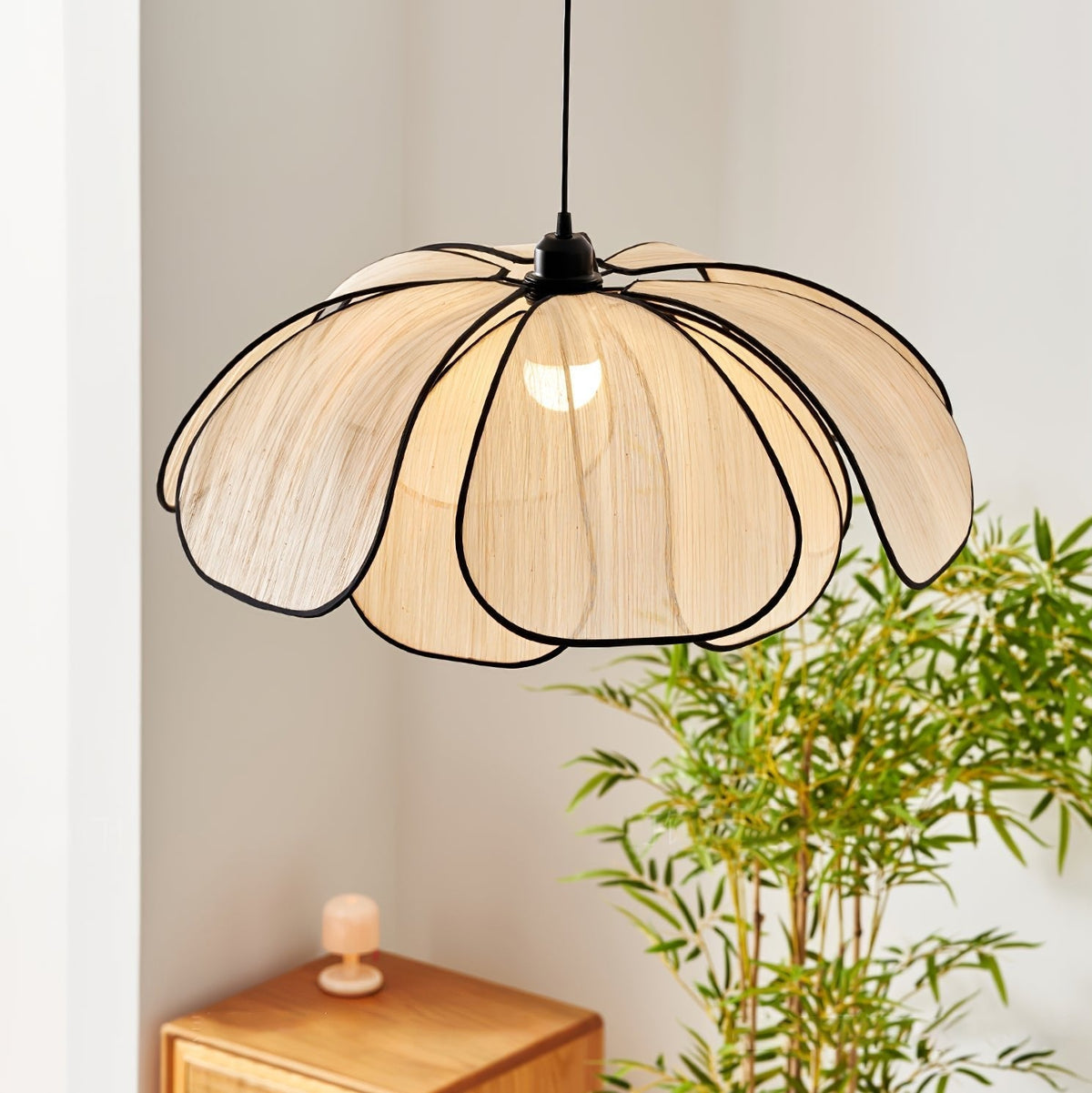 Elthaus Pendelleuchte Blossom Leaf aus Faser