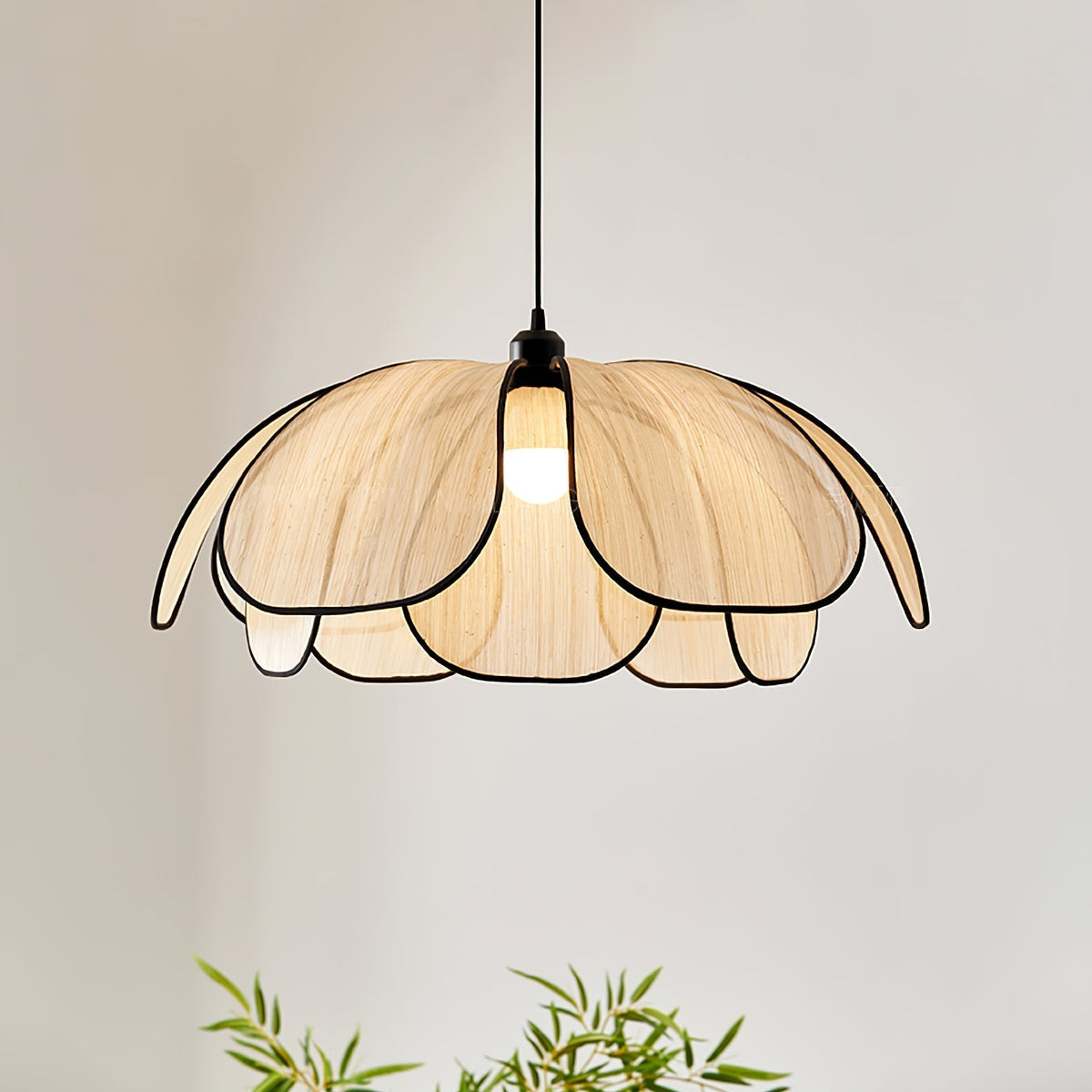 Elthaus Pendelleuchte Blossom Leaf aus Faser