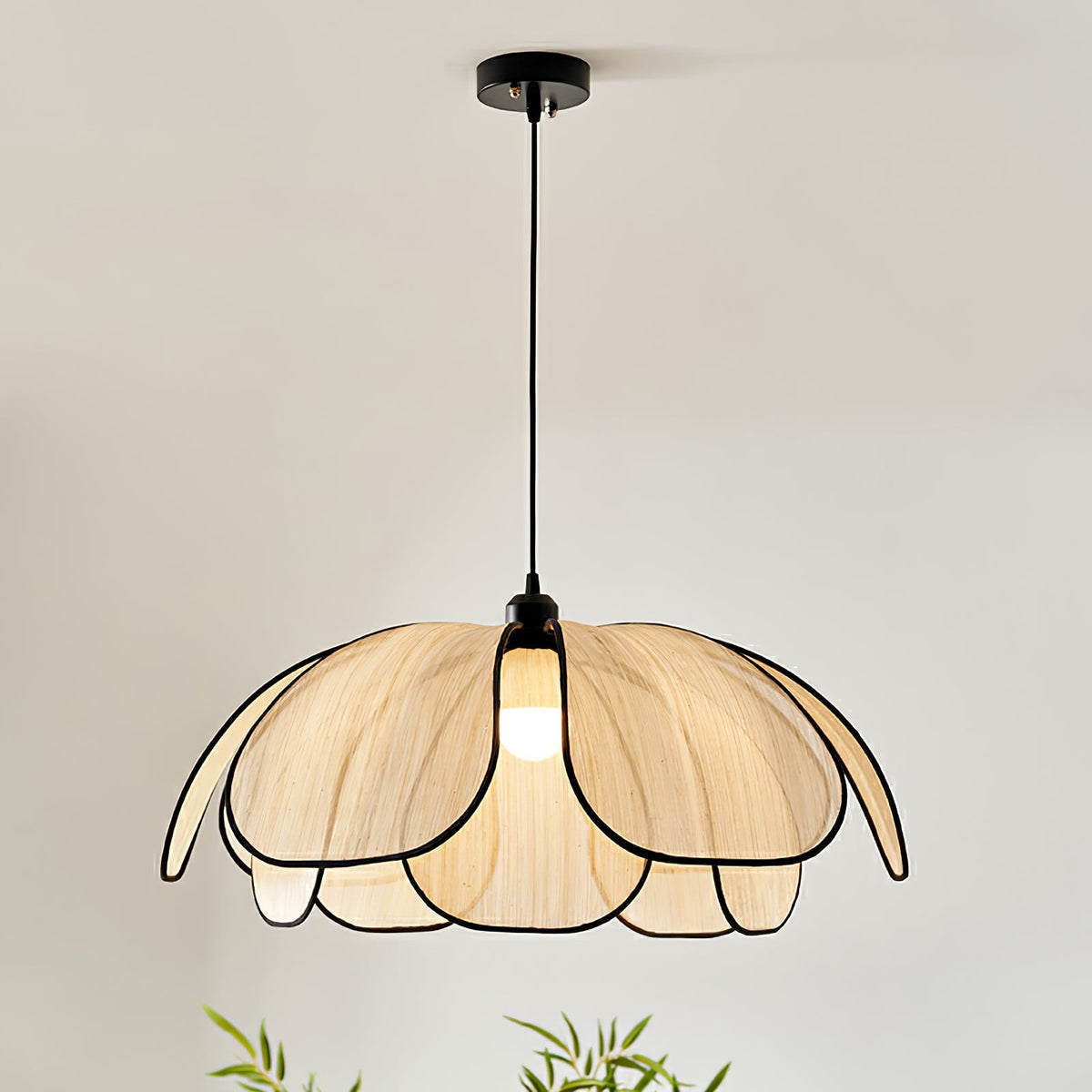 Elthaus Pendelleuchte Blossom Leaf aus Faser