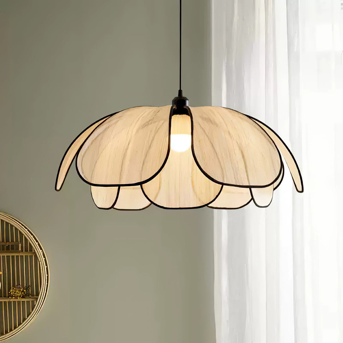 Elthaus Pendelleuchte Blossom Leaf aus Faser