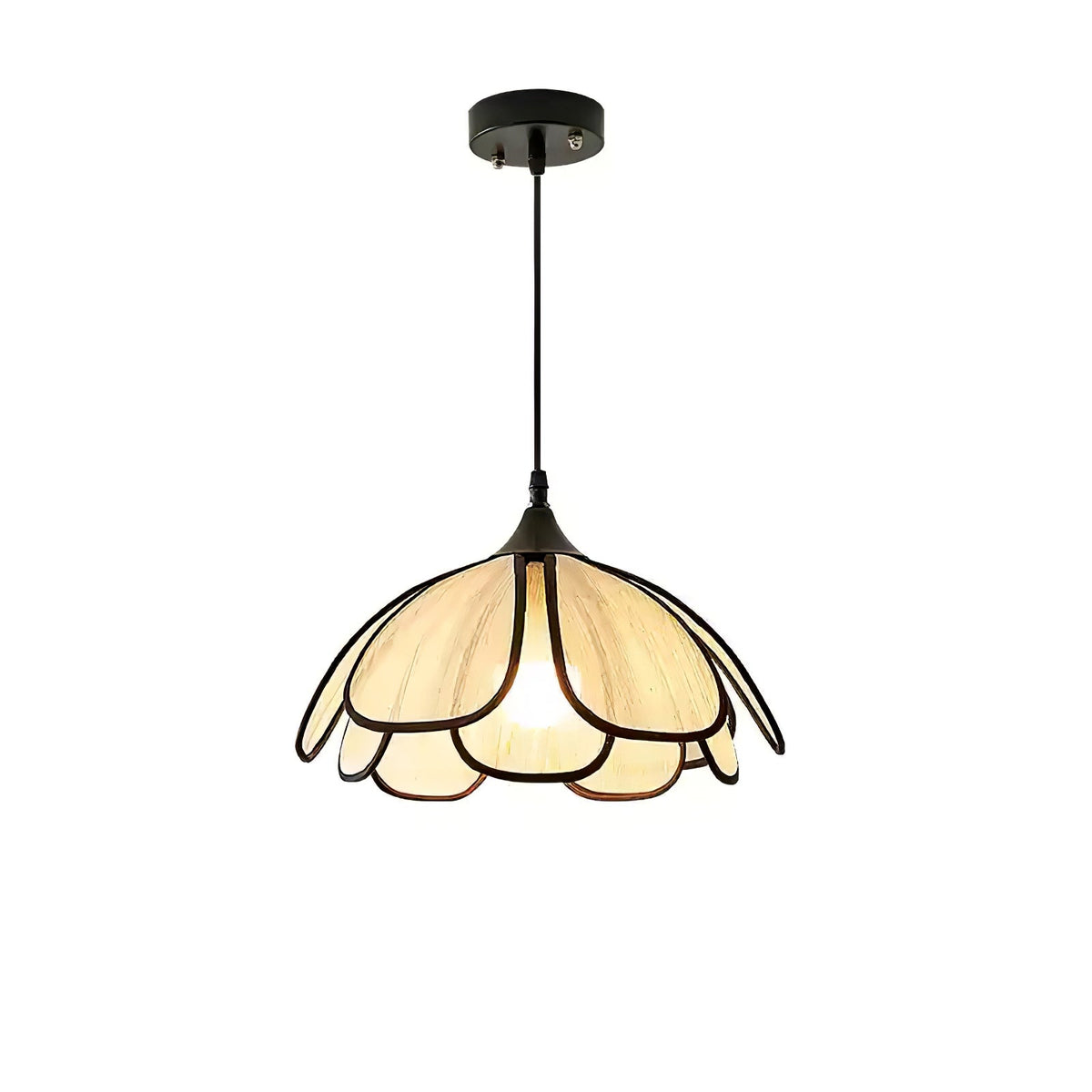 Elthaus Pendelleuchte Blossom Leaf aus Faser