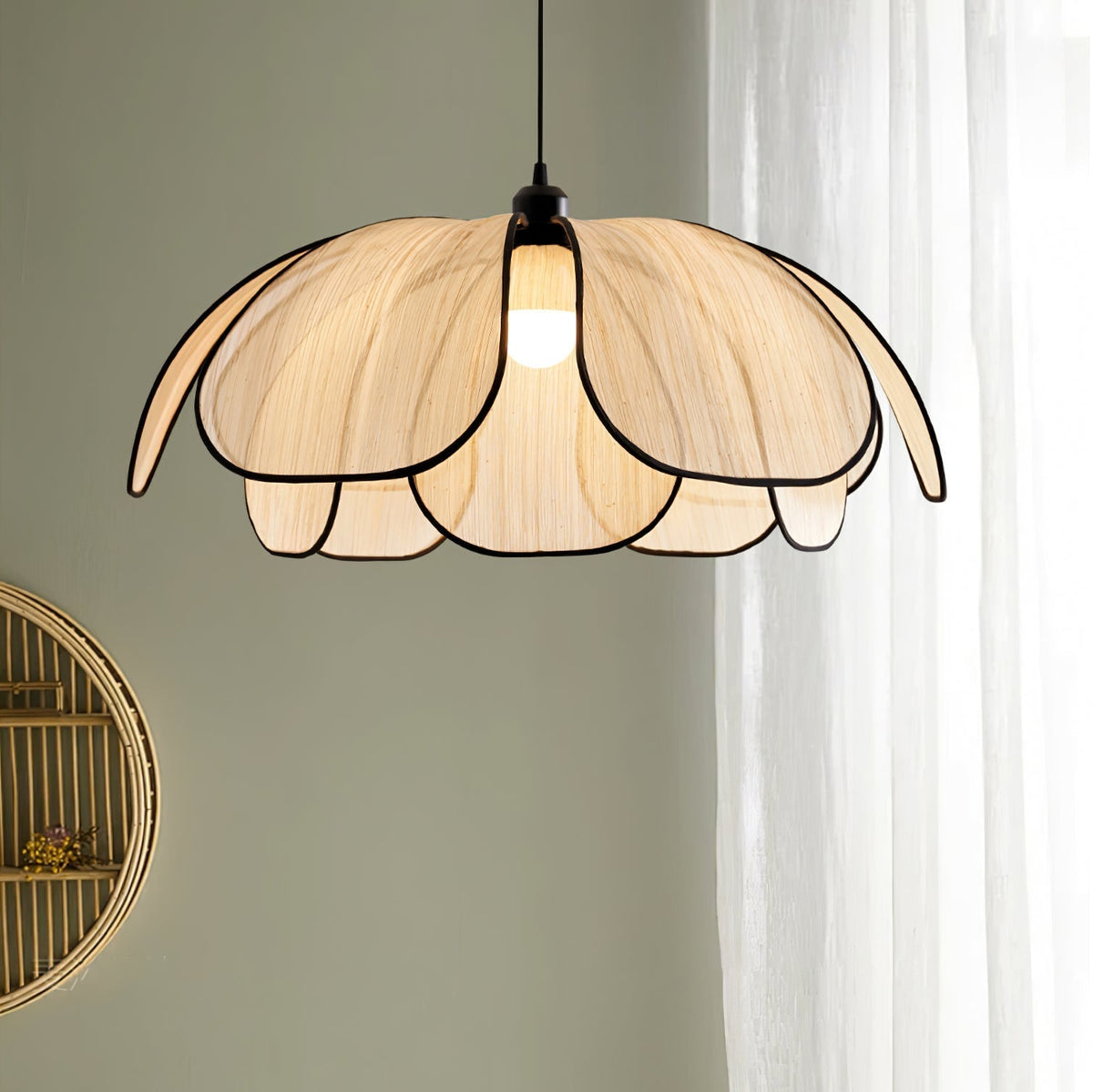 Elthaus Pendelleuchte Blossom Leaf aus Faser