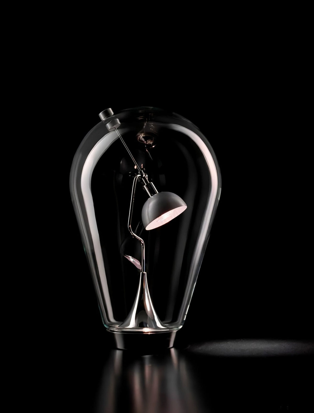 Veroce Glas-Industrie-Tischleuchte
