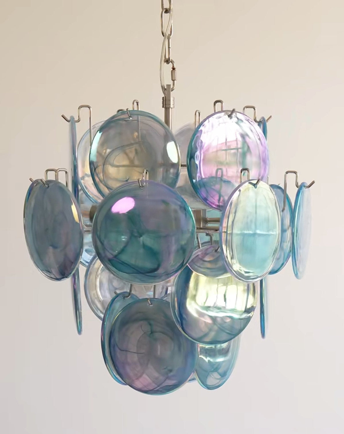 Liororine Kronleuchter aus blauem Muranglas in Vintage-Optik