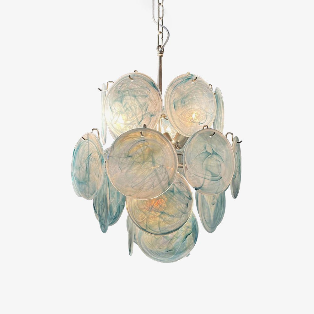 Liororine Kronleuchter aus blauem Muranglas in Vintage-Optik