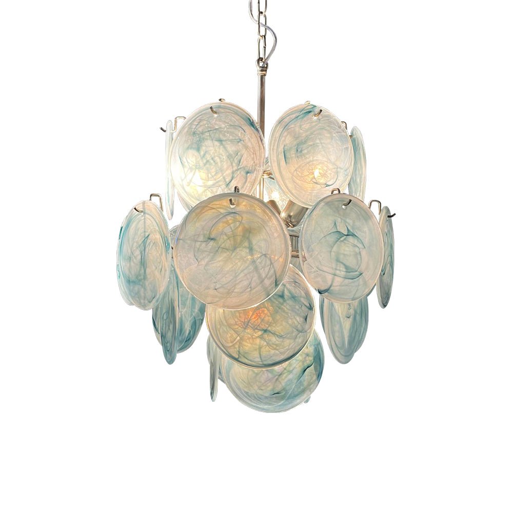 Liororine Kronleuchter aus blauem Muranglas in Vintage-Optik