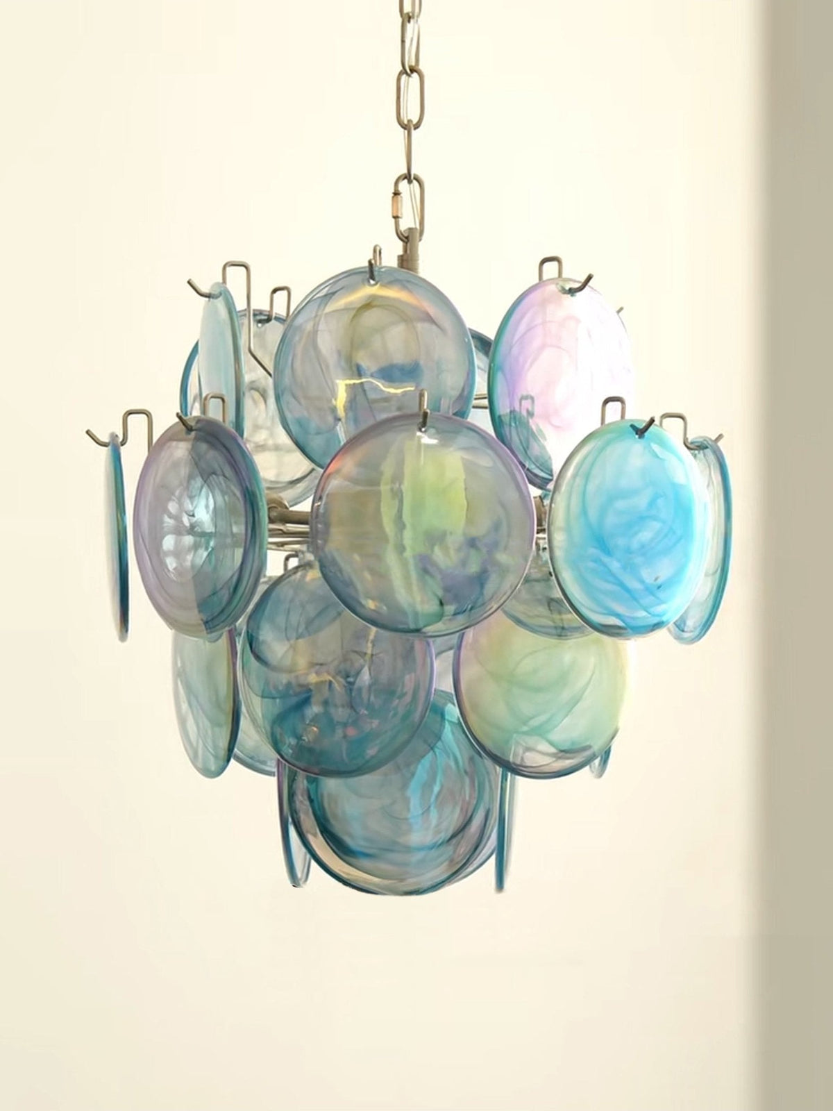 Liororine Kronleuchter aus blauem Muranglas in Vintage-Optik