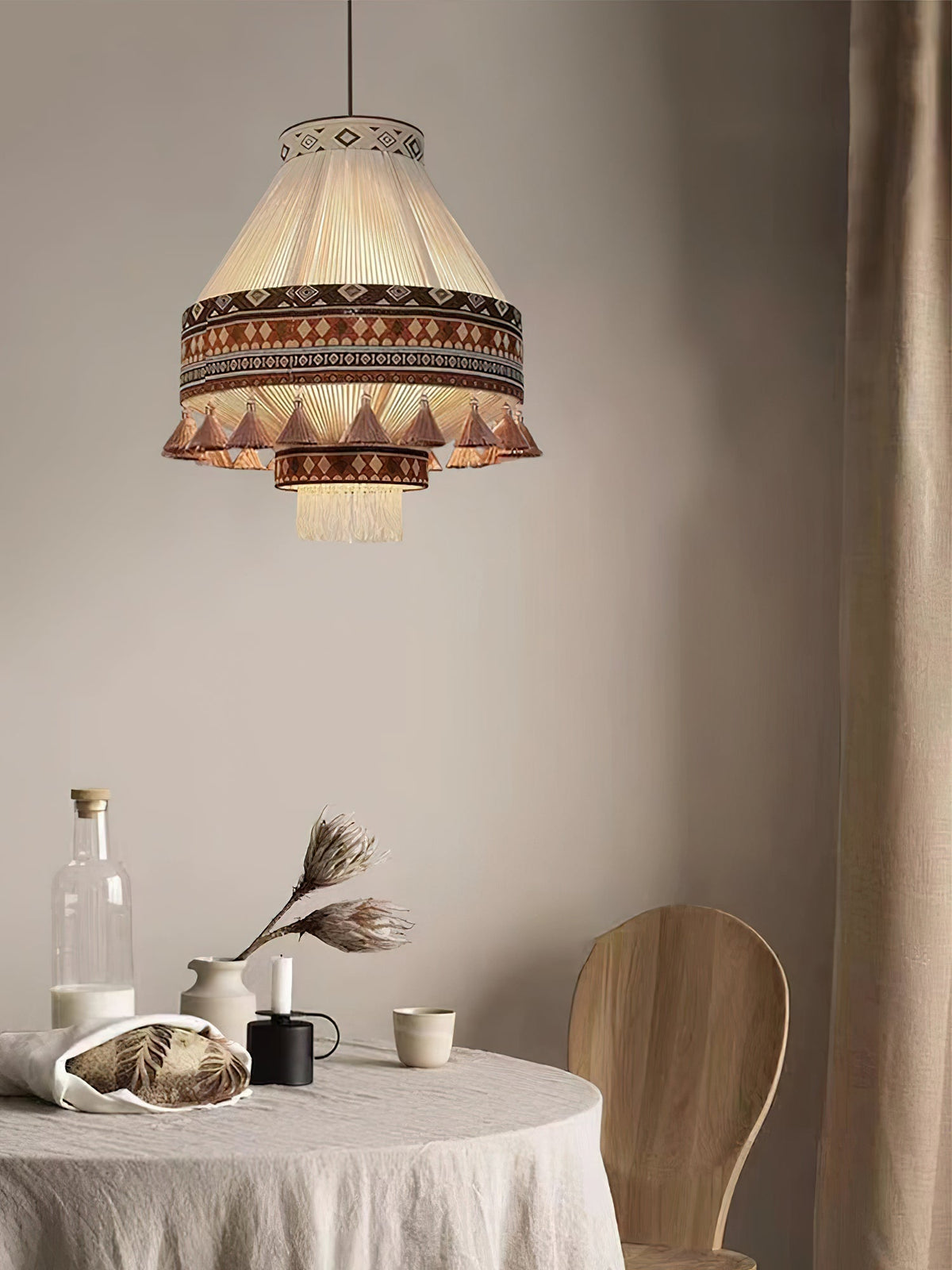 Calyce Pendelleuchte aus Stoff Cozy