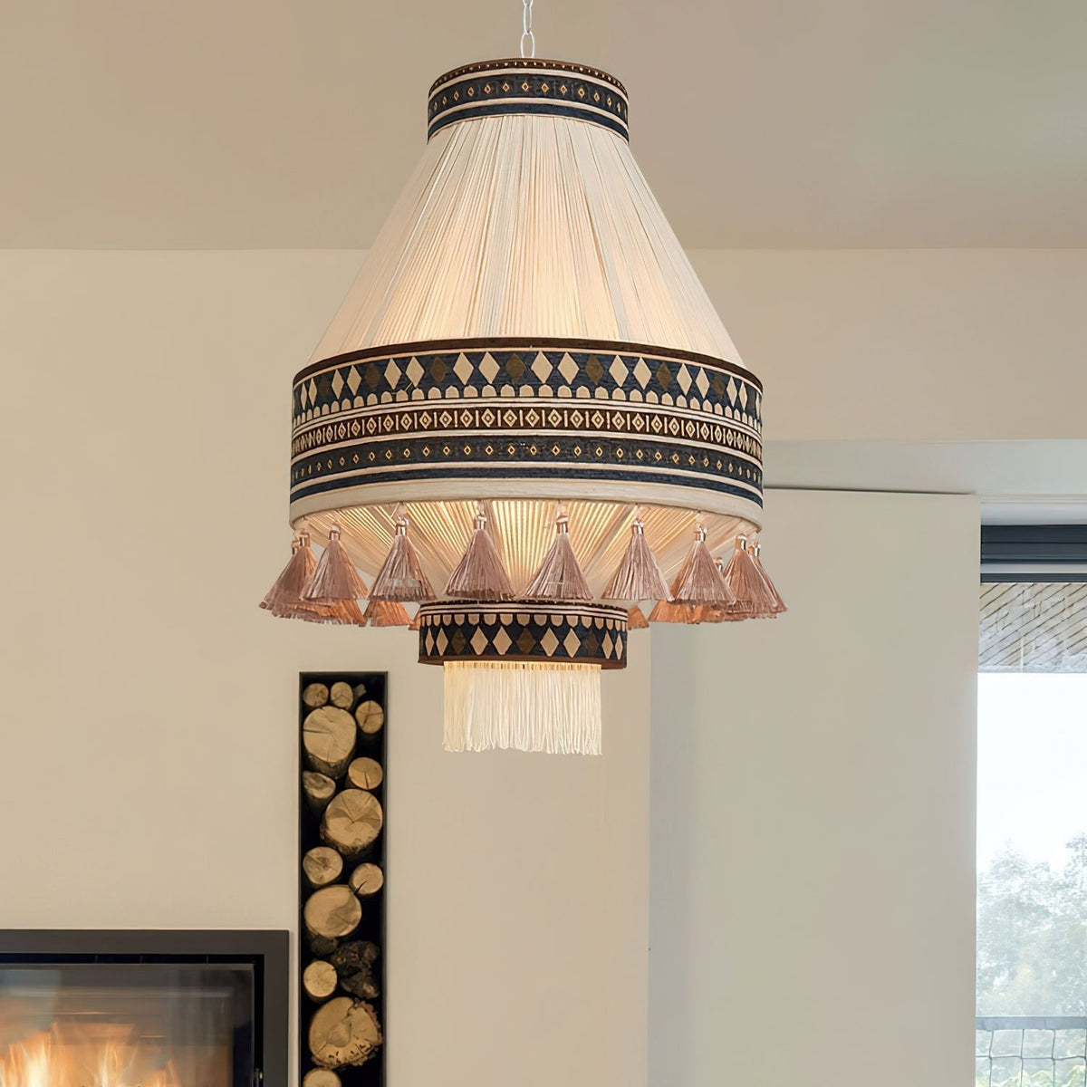 Calyce Pendelleuchte aus Stoff Cozy