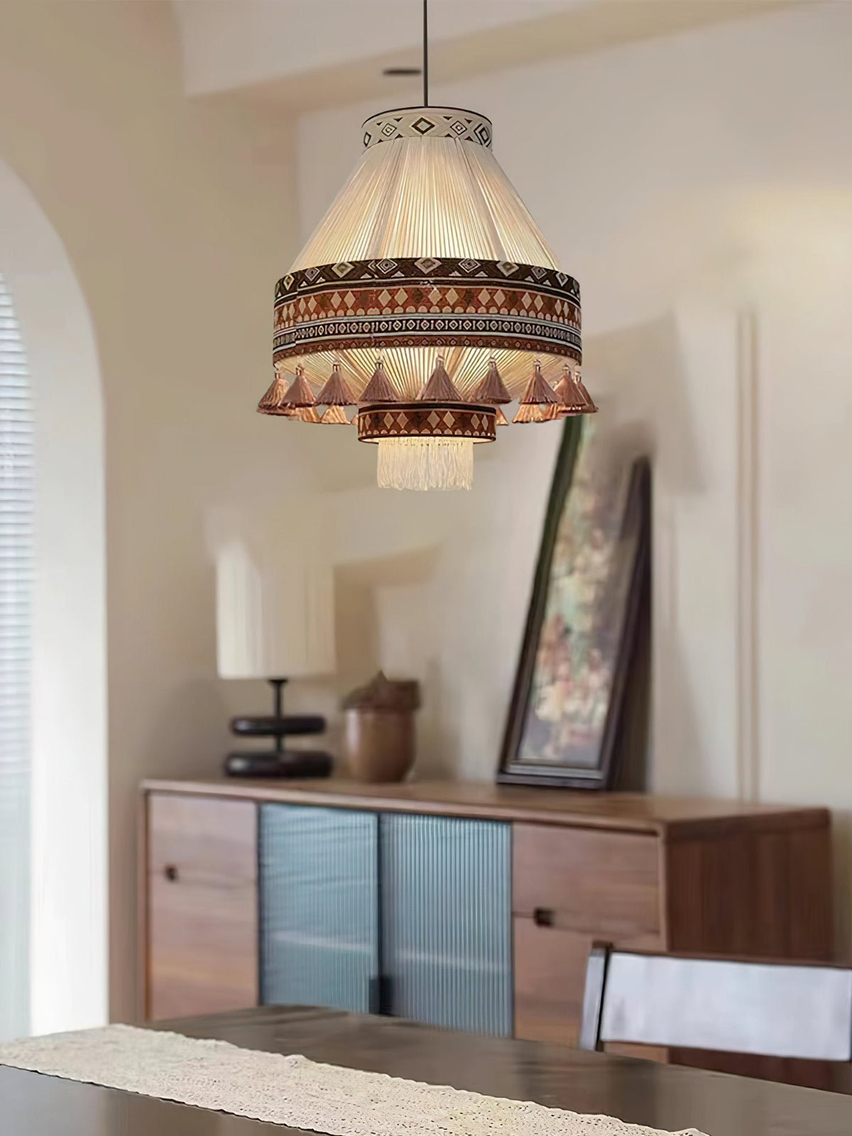 Calyce Pendelleuchte aus Stoff Cozy