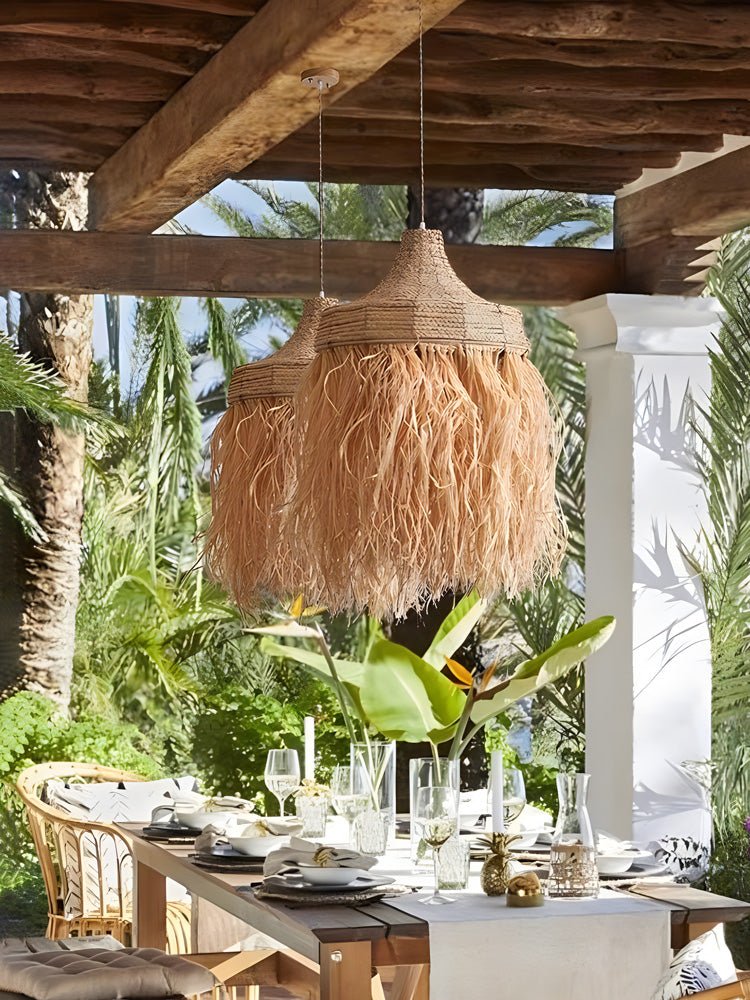 Bohemian Raffia Pendelleuchte