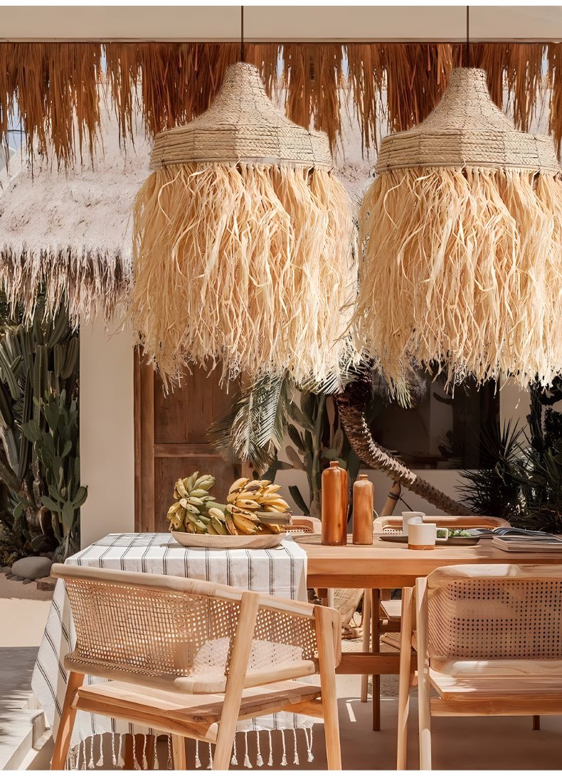 Bohemian Raffia Pendelleuchte