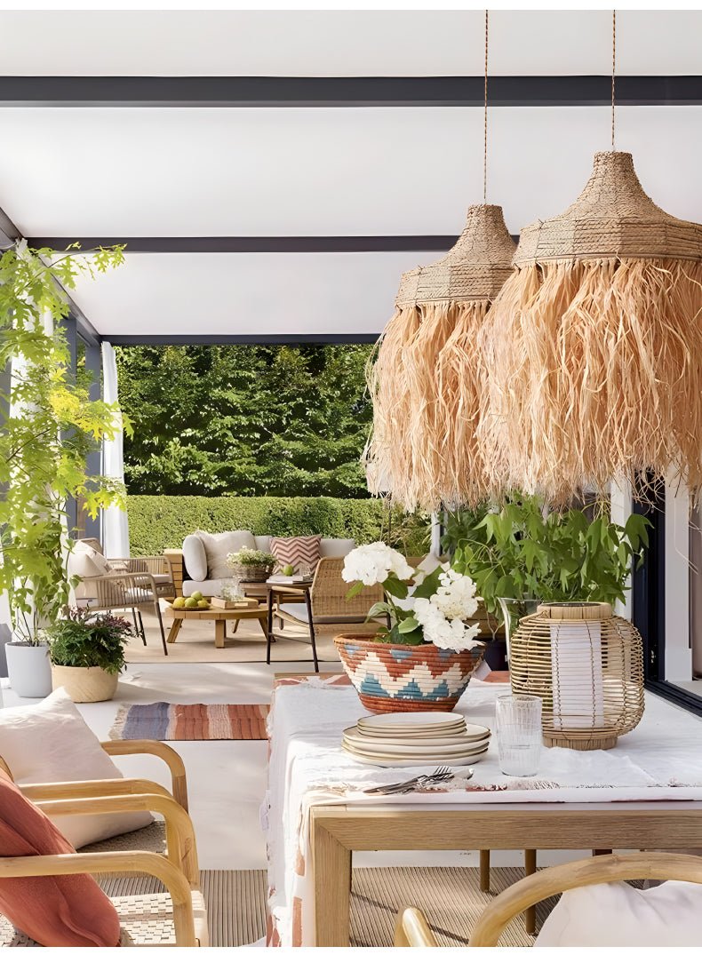 Bohemian Raffia Pendelleuchte