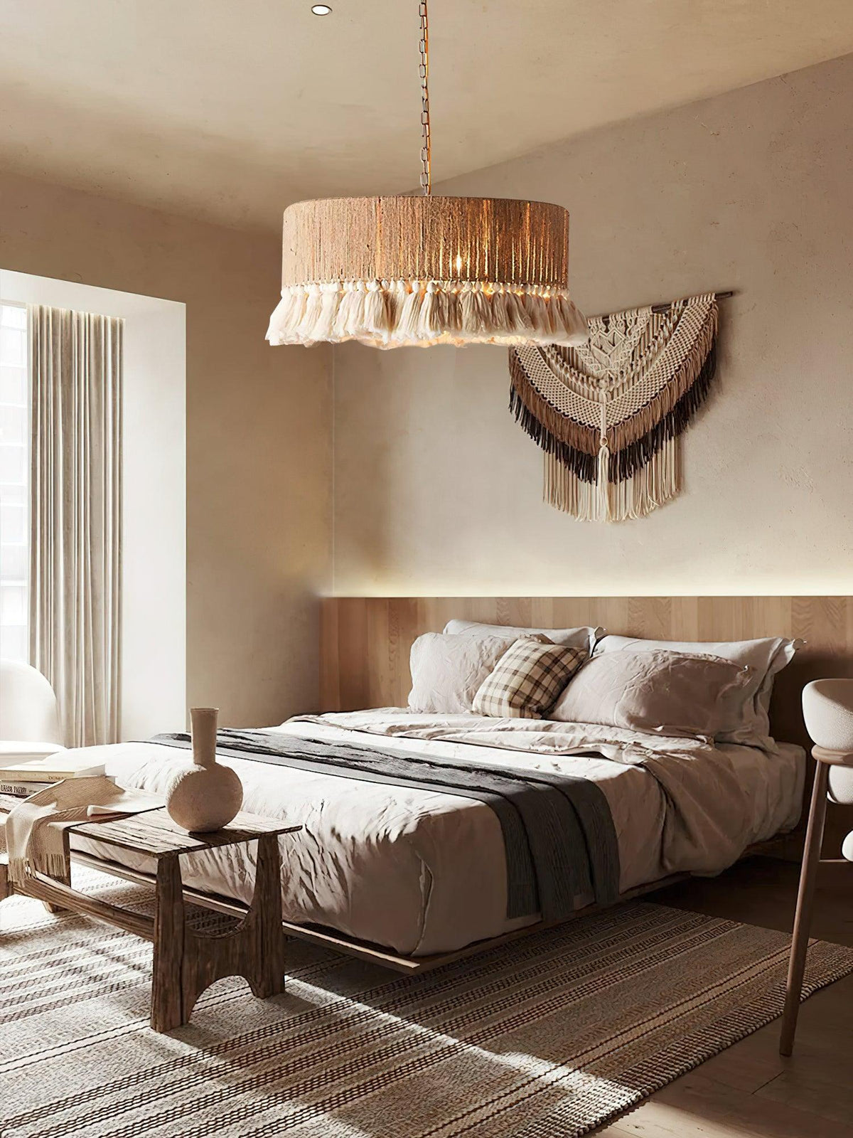 Serenenne Pendelleuchte Baumwolle Quasten Hanfseil für Wohnzimmer Schlafzimmer | Cielum