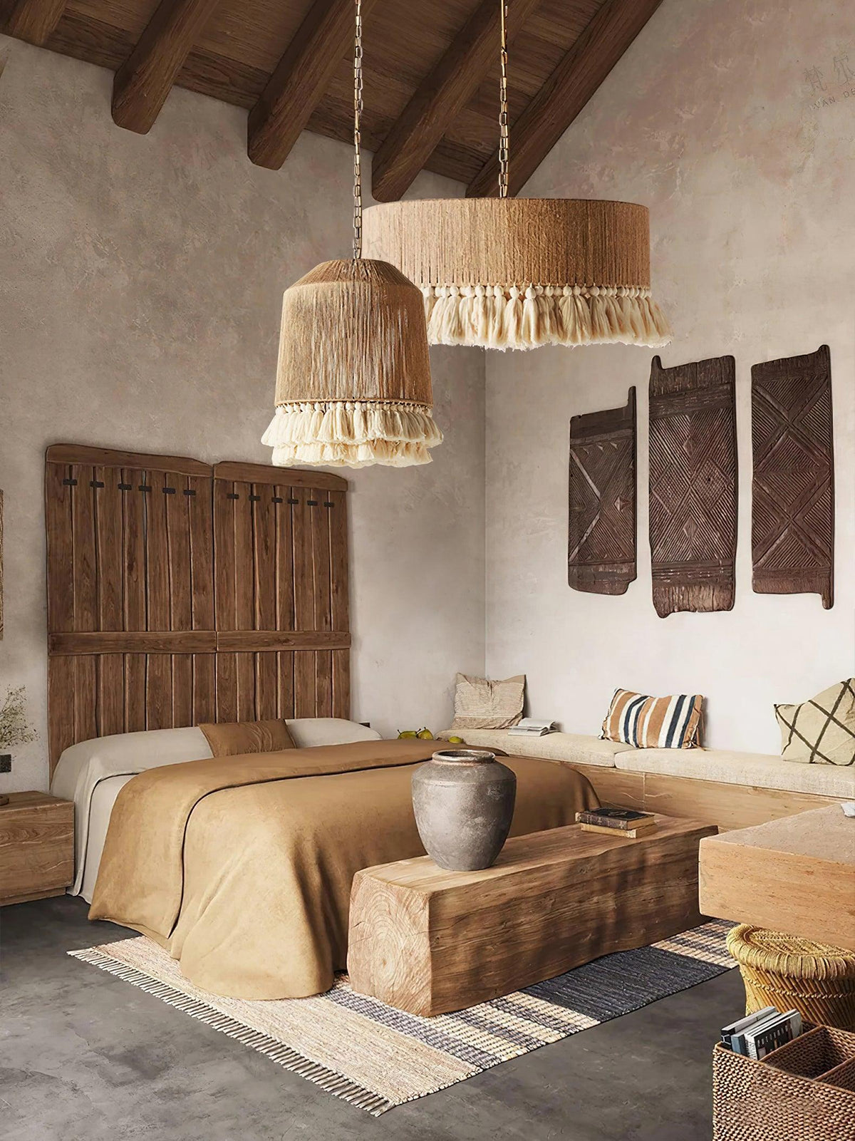 Serenenne Pendelleuchte Baumwolle Quasten Hanfseil für Wohnzimmer Schlafzimmer | Cielum