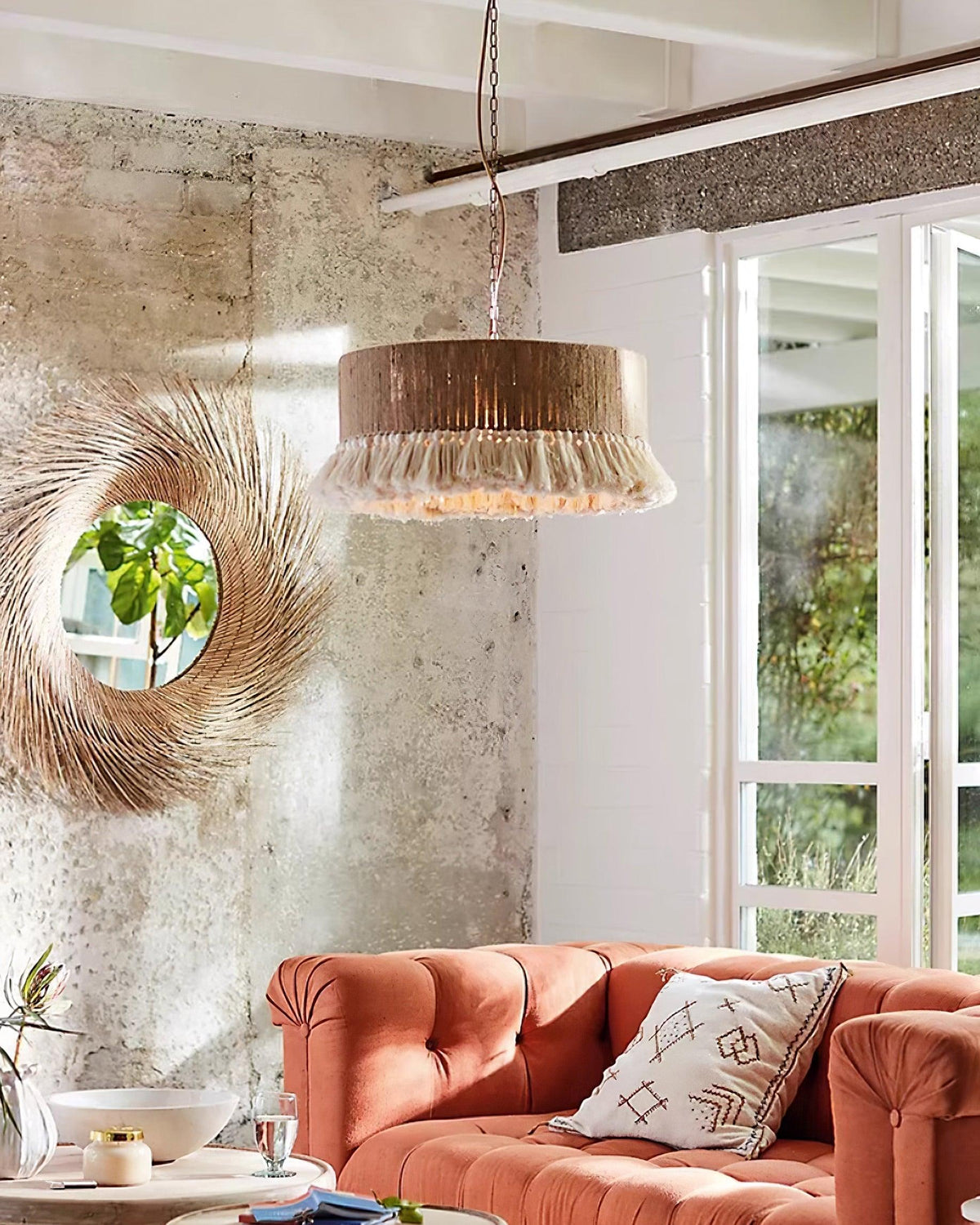 Serenenne Pendelleuchte Baumwolle Quasten Hanfseil für Wohnzimmer Schlafzimmer | Cielum