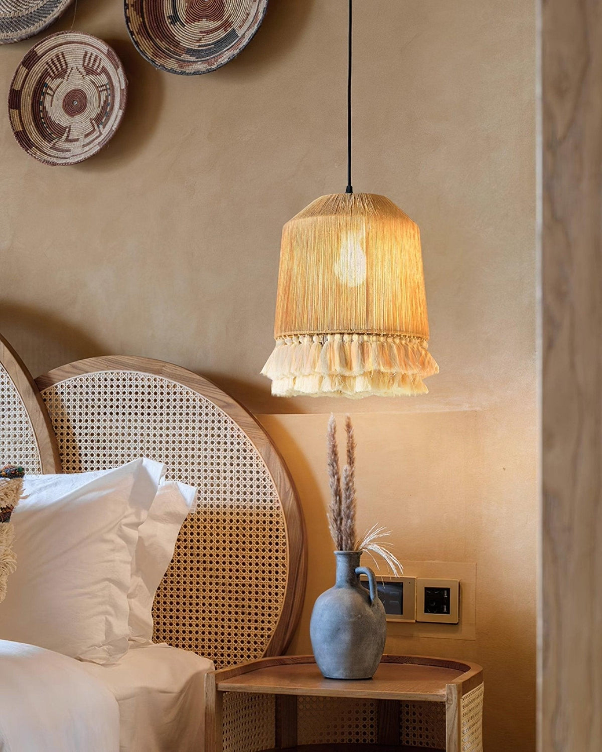 Serenenne Pendelleuchte Baumwolle Quasten Hanfseil für Wohnzimmer Schlafzimmer | Cielum