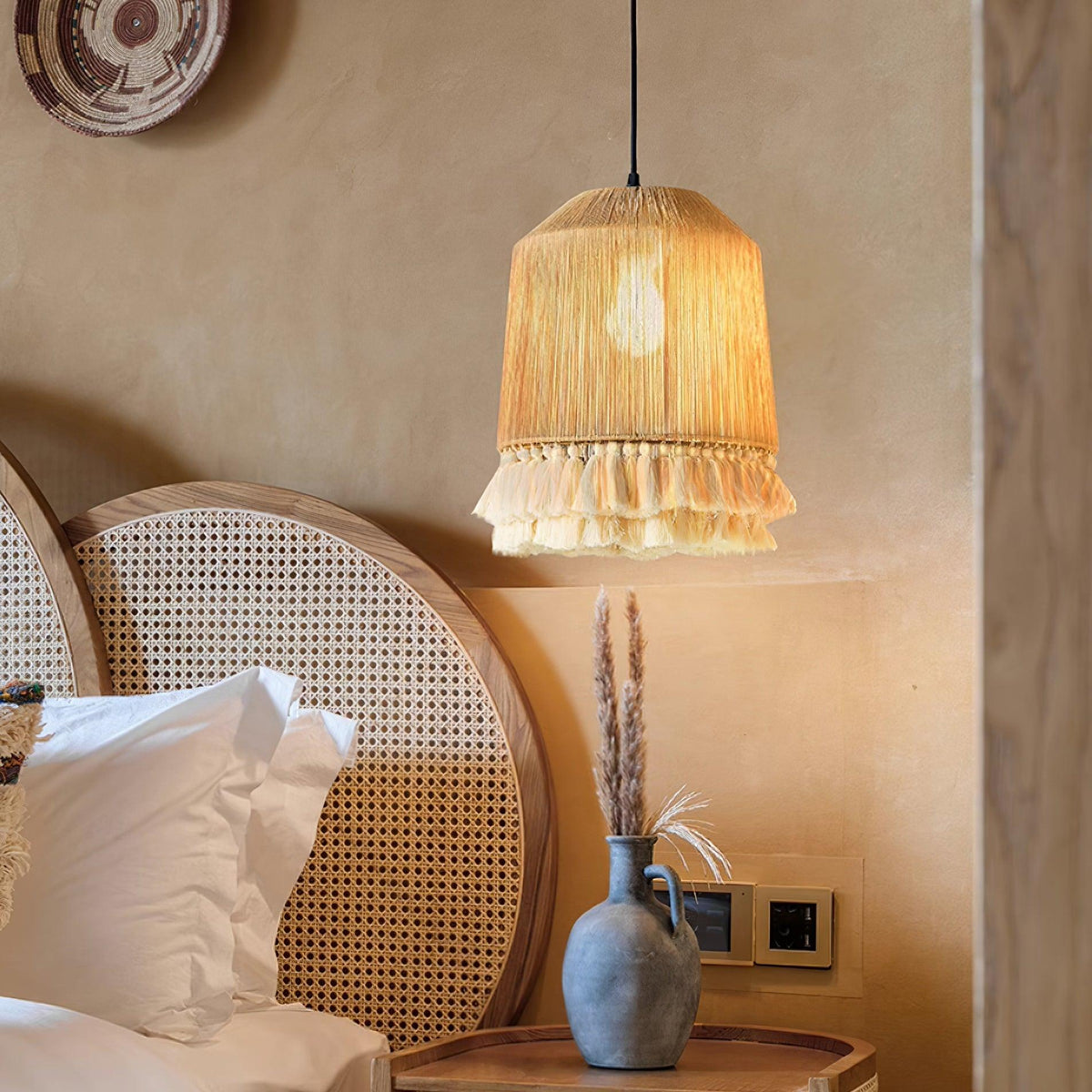 Serenenne Pendelleuchte Baumwolle Quasten Hanfseil für Wohnzimmer Schlafzimmer | Cielum