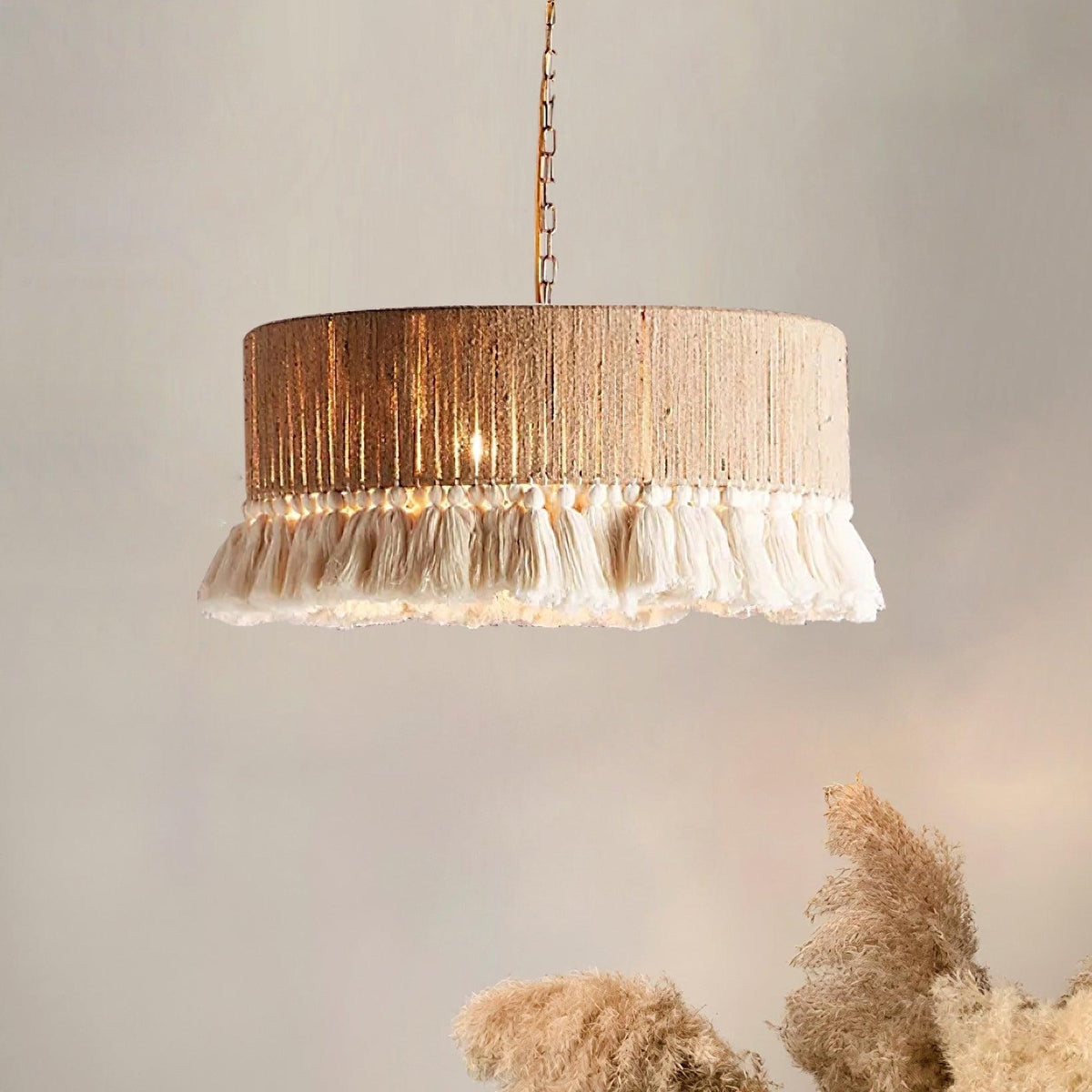 Serenenne Pendelleuchte Baumwolle Quasten Hanfseil für Wohnzimmer Schlafzimmer | Cielum