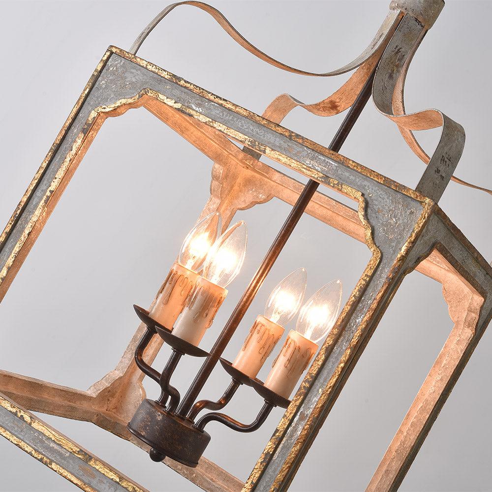 Cirivian Kronleuchter Rustic Cube Vintage Rahmen