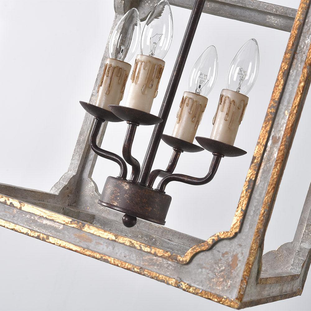 Cirivian Kronleuchter Rustic Cube Vintage Rahmen