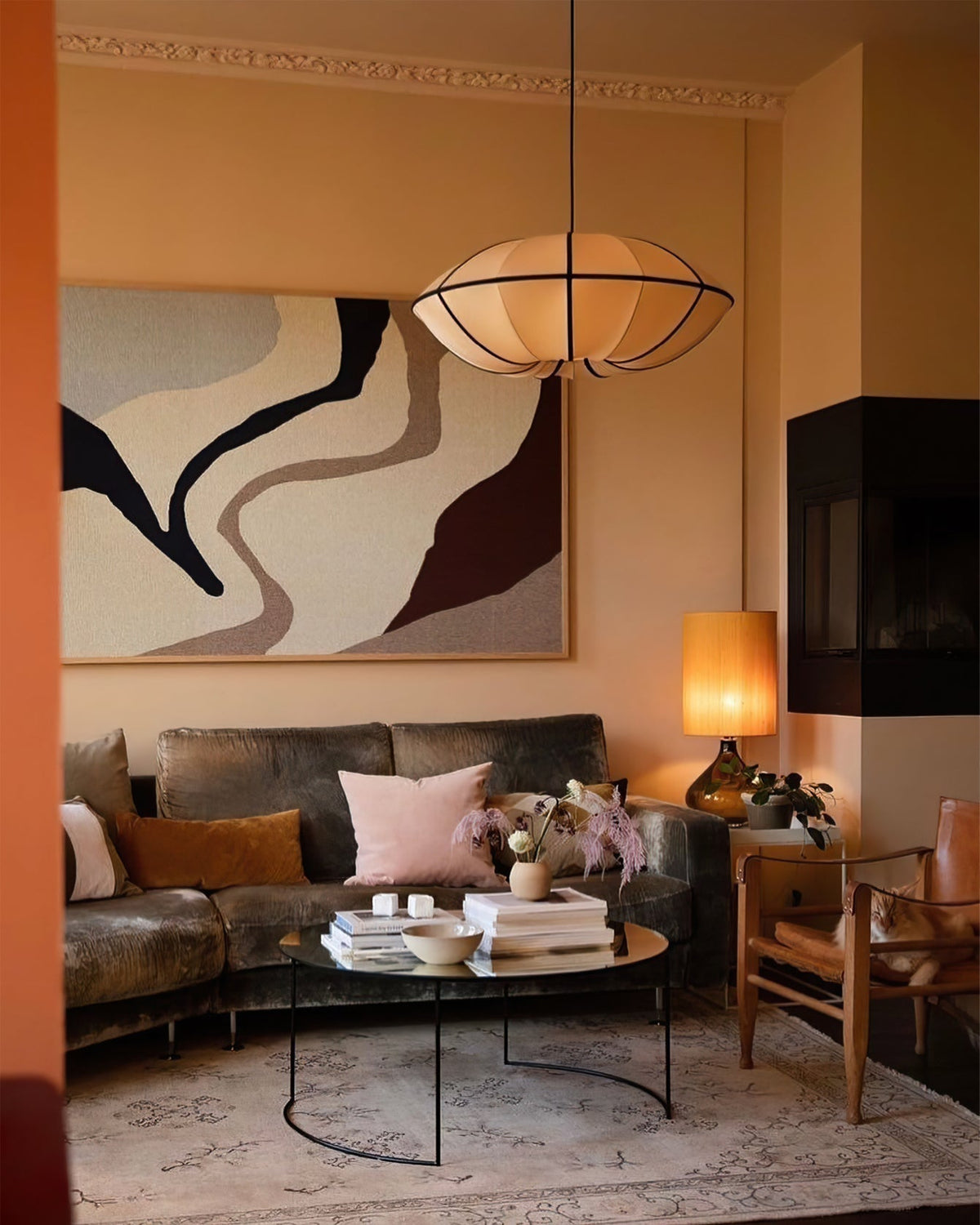 Lineriella moderne Stoff-Pendelleuchte