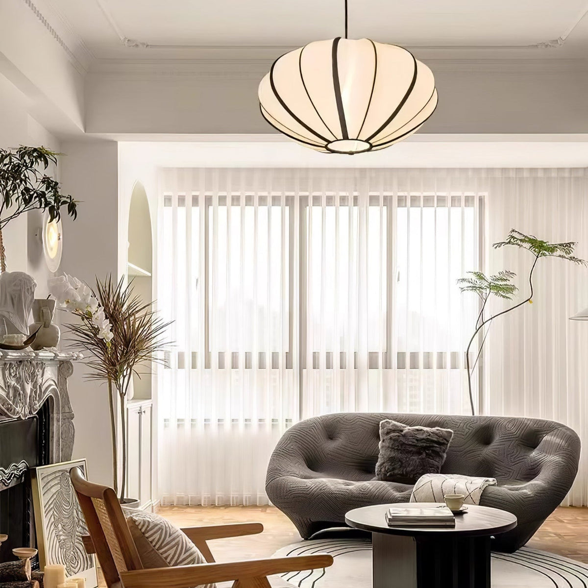 Lineriella moderne Stoff-Pendelleuchte