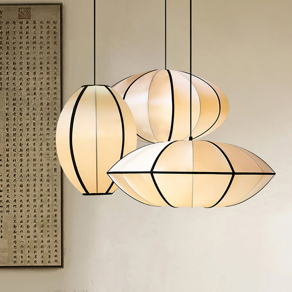Lineriella moderne Stoff-Pendelleuchte