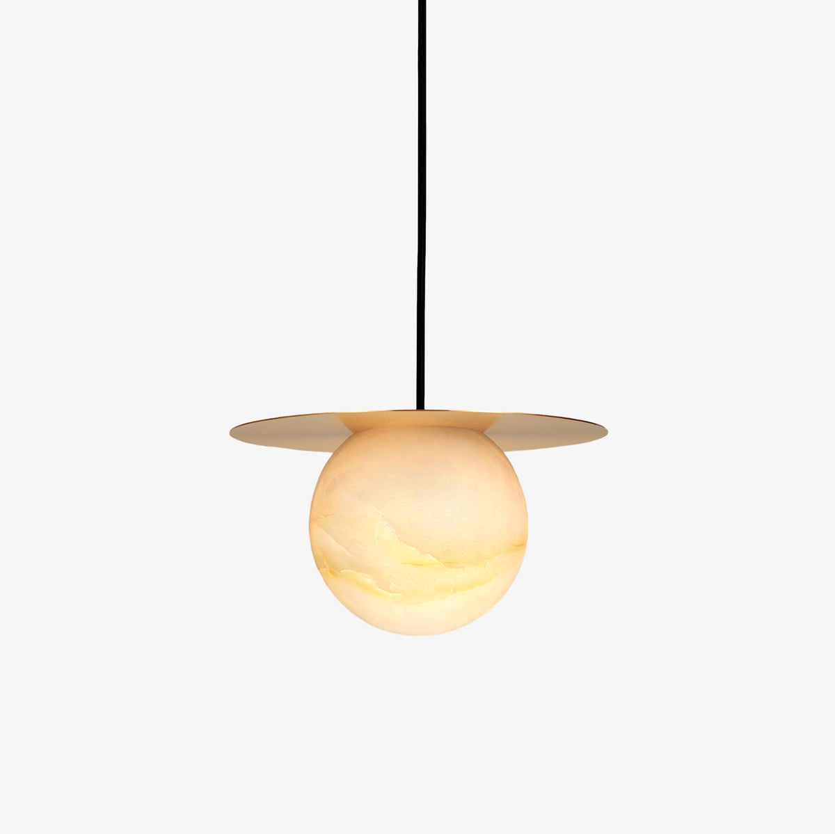 Velar Pendelleuchte aus Alabaster in Kugel