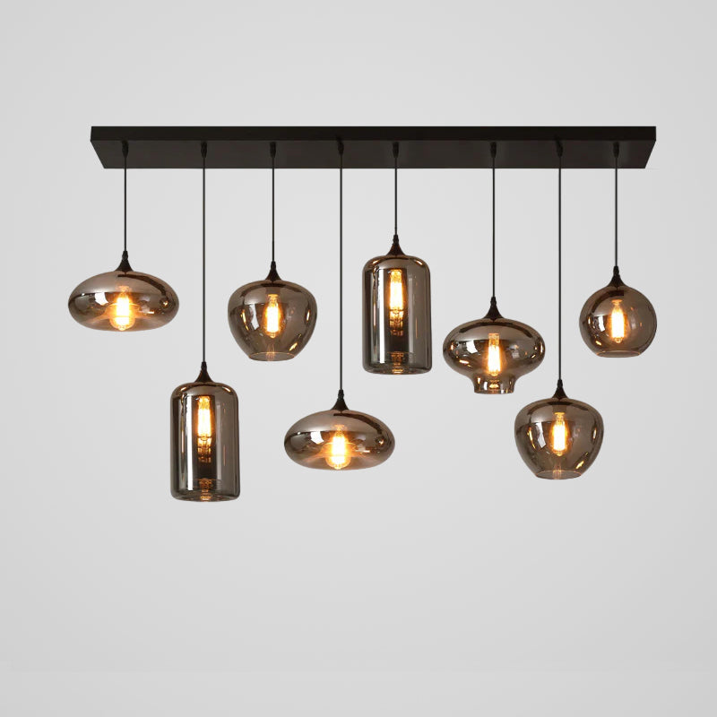 Tevely Pendelleuchte aus Glas im industriellen Chic-Stil