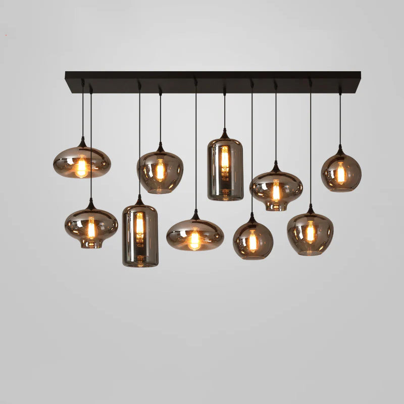 Tevely Pendelleuchte aus Glas im industriellen Chic-Stil