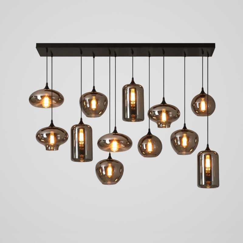 Tevely Pendelleuchte aus Glas im industriellen Chic-Stil