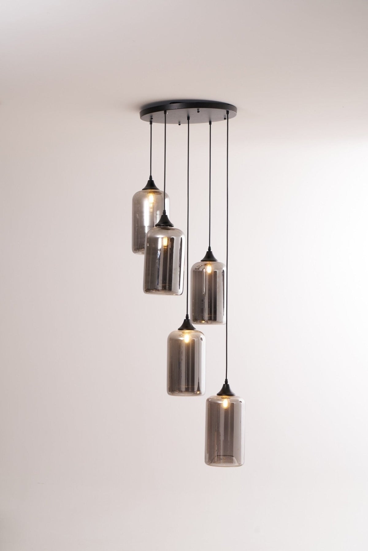 Tevely Pendelleuchte aus Glas im industriellen Chic-Stil