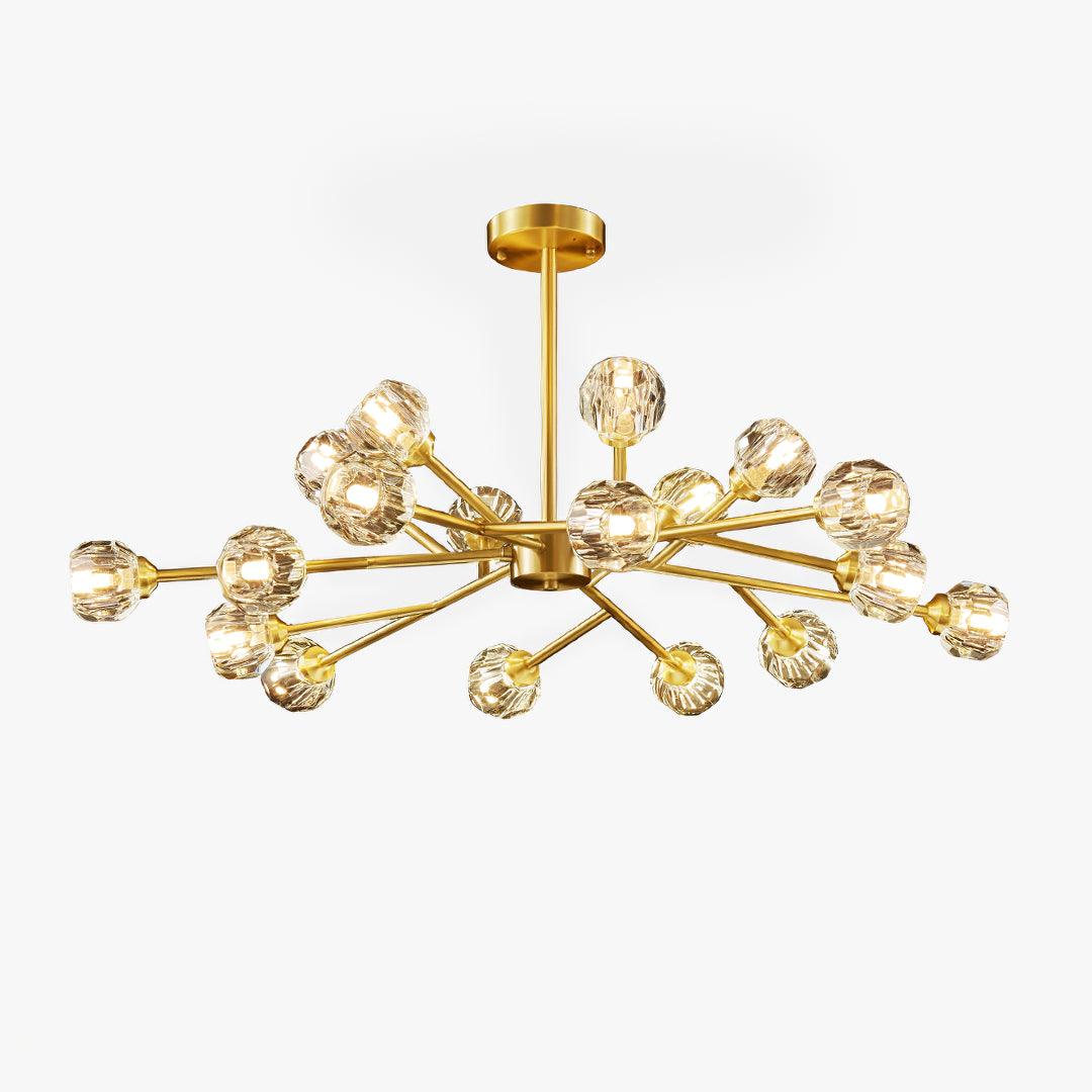 Thalyn Pendelleuchte Kristallkugel Messing Cluster
