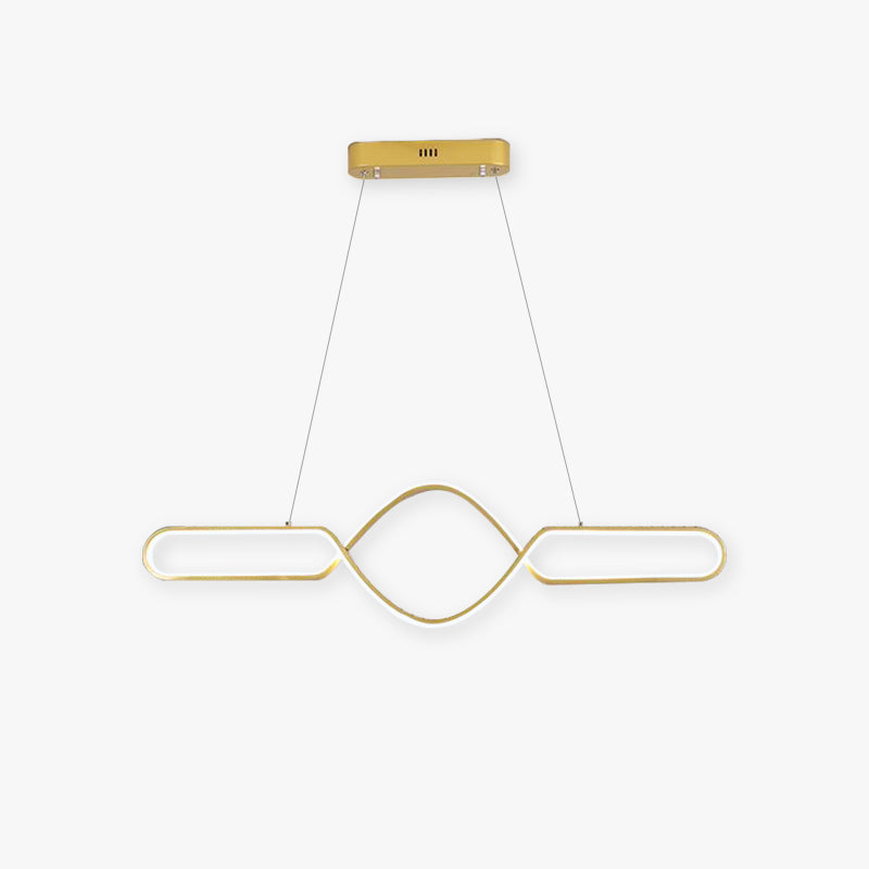 Arisha Pendelleuchten,Kreuz Linear, Esszimmer, Schwarz/Gold, Metall/Kieselgel